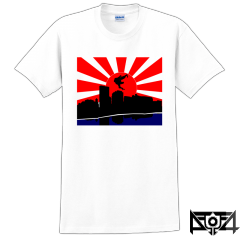 Rising sun, cityscape, hip hop t-shirt